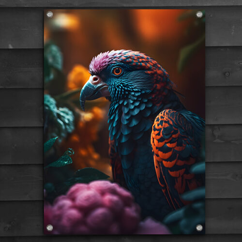 Tuinposter-Papegaai Tuinposter papegaai